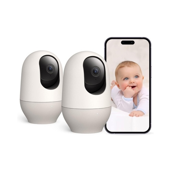 2 pack Nooie Baby Monitor, WiFi Pet Camera Indoor, 360-degree Wireless I… - Picture 1 of 6